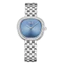 Relógio Sixtie Azul Aço E Diamantes 29mm