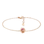 Pulseira Rose Ouro Rosa E Safira Rosa