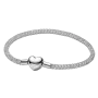 Pulseira de Malha Brilhante com Fecho Coração