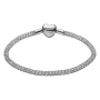 Pulseira de Malha Brilhante com Fecho Coração