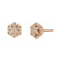 Brincos Épure Hexa Modelo Pequeno Ouro Rosa e Diamantes