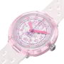 Relógio Flik Flak de criança branco e rosa