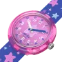 Relógio Flik Flak de criança rosa e azul estrelas