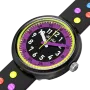 Relógio Flik Flak de criança preto e roxo