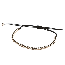 Pulseira Corda Beads Ouro Rosa
