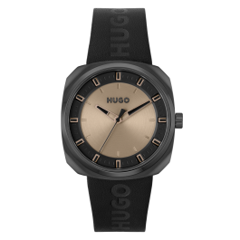 Relógio #Shrill Cast. Aço IP e Pele Preta