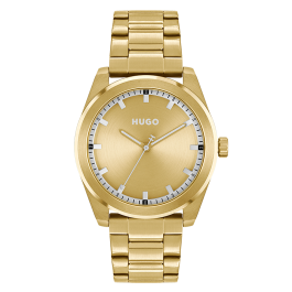 Relógio Homem #BRIGHT Aço IP Dourado
