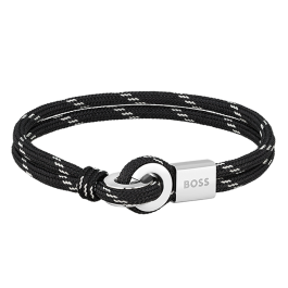 Pulseira Homem dupla aço e nylon bicolor