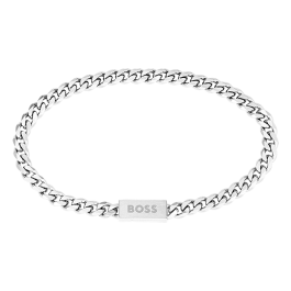 Pulseira Homem malha corrente prateada
