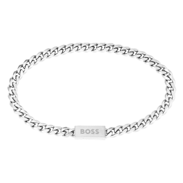 Pulseira Homem malha corrente prateada