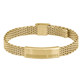 Pulseira Homem Malha Aço IP Dourado ALEN