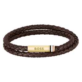 Pulseira Homem Pele e Aço ARES