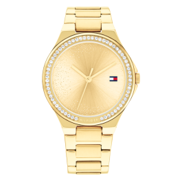 Relógio Mulher Aço Dourado e Cristais