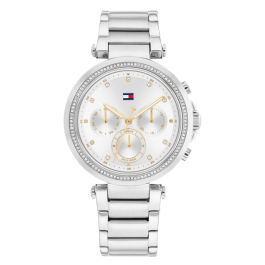 Relógio Multifunções Mulher Aço Cristais