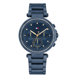 Relógio Multifunções Mulher Aço Cristais