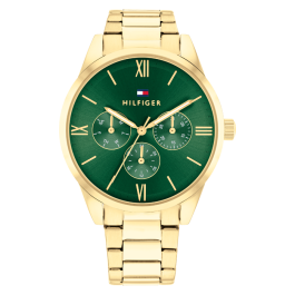 Relógio Senhora Multifunções Aço Dourado