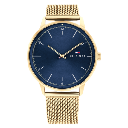 Relógio Homem Malha Milanesa Aço Dourado