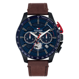 Relógio Homem Cronógrafo Alumínio e Pele