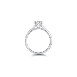 Anel Solitário Diana Ouro Branco 0.70ct