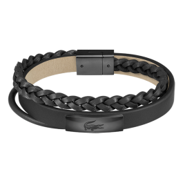 Pulseira Homem dupla pele e aço FUSION