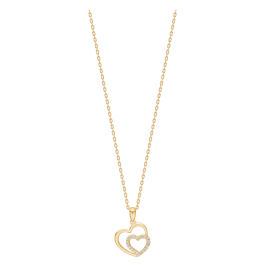 Colar RiveraNor 2 Corações Dourado