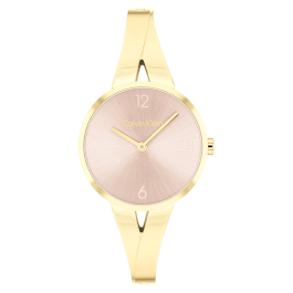 Relógio Senhora Dourado e Rosa em Aço
