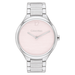 Relógio Senhora Rosa e Prateado em Aço