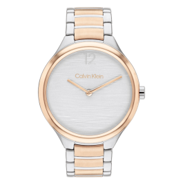 Relógio Senhora Prateado e Dourado Rosa em Aço