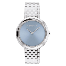 Relógio Senhora Aço e Azul Claro