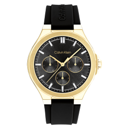 Relógio Senhora Preto e Dourado