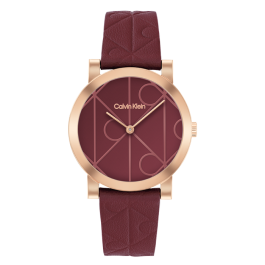 Relógio Senhora em Dourado Rosa e Burgundy