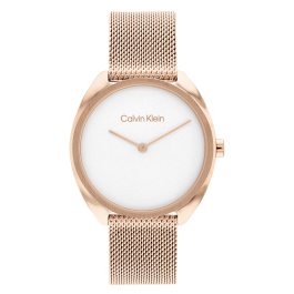 Relógio Senhora Branco e Dourado Rosa em Malha Milanesa