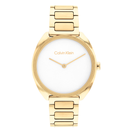 Relógio Senhora Branco com Bracelete Dourada