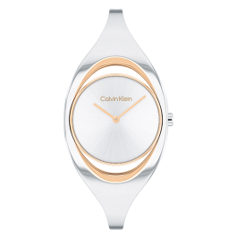 Relógio Senhora Prateado e Dourado Rosa com Bangle S/M
