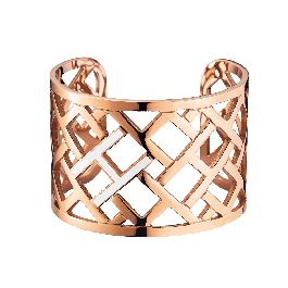 Bangle Aço Dourado Rosa
