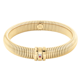 Pulseira Mulher Elástico Aço IP Dourado