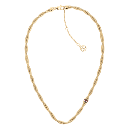 Colar Aço Dourado Twist Ajustável