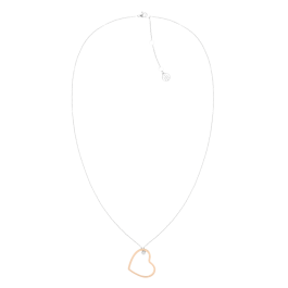 Colar Bicolor Pendente Coração e Cristal