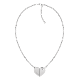 Colar Mulher Coração Aço Prateado