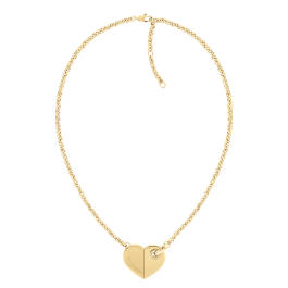 Colar Mulher Coração Aço Dourado