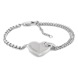 Pulseira Mulher Coração Aço Prateado