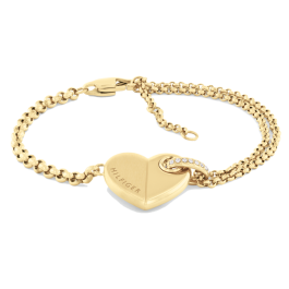 Pulseira Mulher Coração Aço Dourado