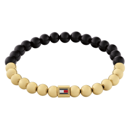 Pulseira Mulher Aço Dourado e Ónix