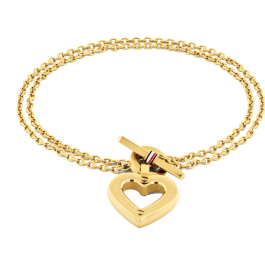 Pulseira Mulher Aço Dourado Coração