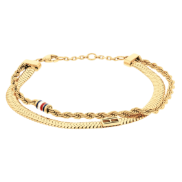 Pulseira Dupla Mulher Aço Dourado