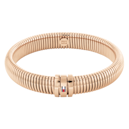 Pulseira Mulher Elástico Aço Dourad Rosa