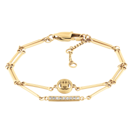 Pulseira Dupla Mulher Aço IP Dourado