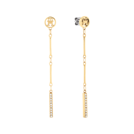 Brincos Mulher Aço IP Dourado Pendente