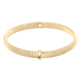 Pulseira Mulher Elástico Aço IP Dourado