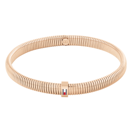 Pulseira Mulher Elástico Aço Dourad Rosa